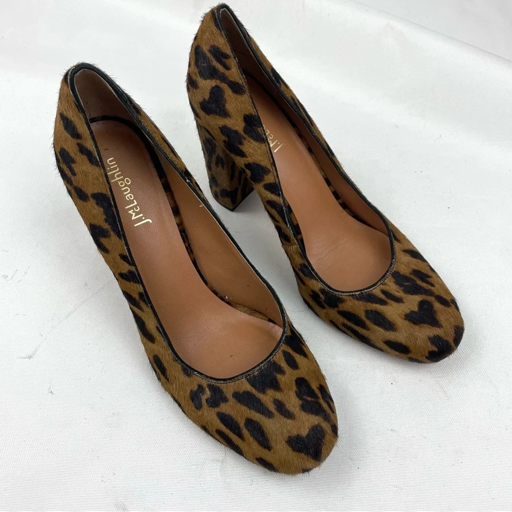 J.McLaughlin Mila Block Heel Leopard Print Calf Hair Heels – Size 9